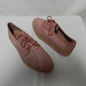 TS Woven Leather brogue oxford lace up shoes Eva sole straw trim NEW Size Sz 7